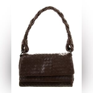 Bottega Veneta Elegant Brown Woven Leather Shoulder Bag